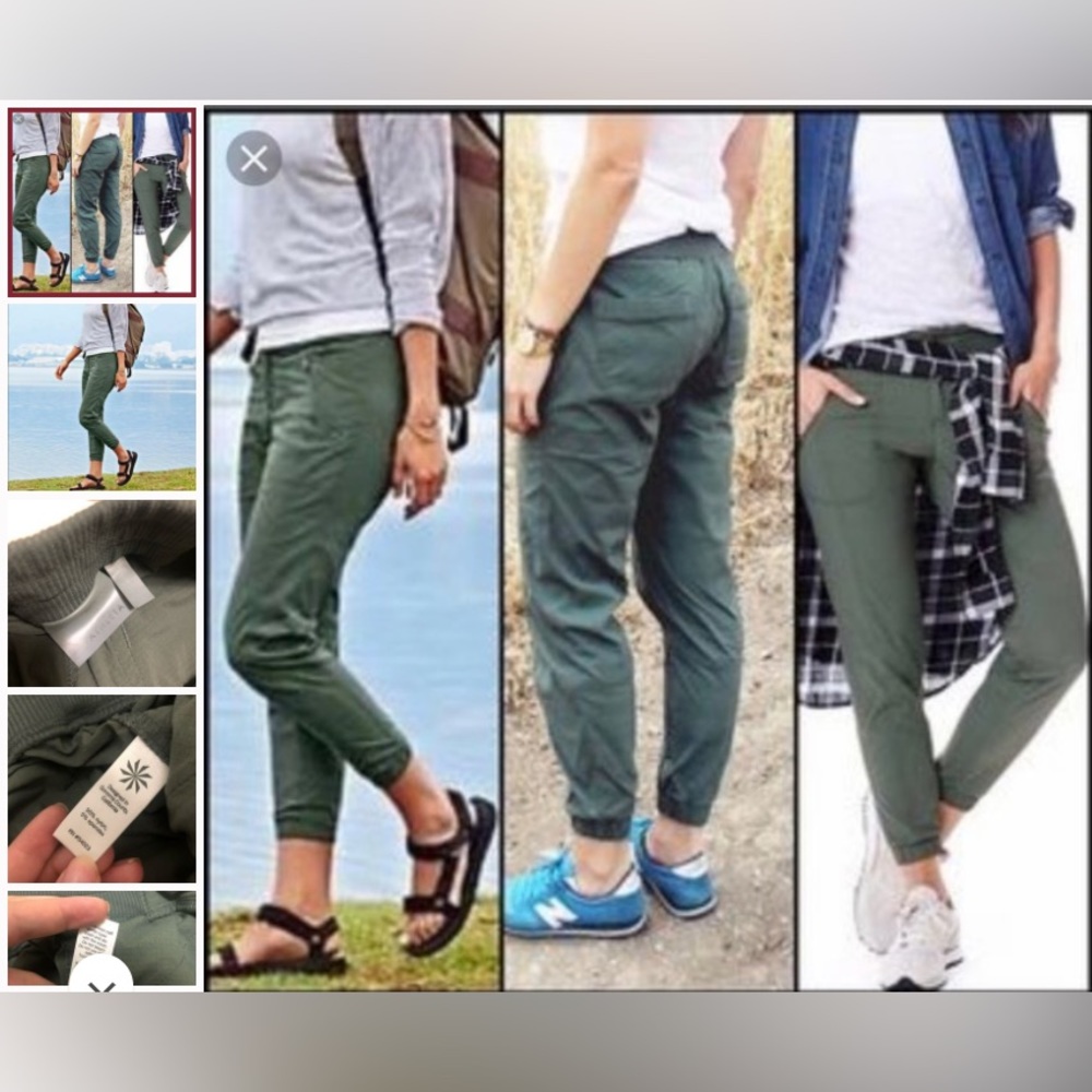 Athleta Trekkie Jogger Crop Pants Jasper Green 2